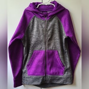 Head Full Zip-Up Sports Hoodie in Gray Purple in Size 7-8